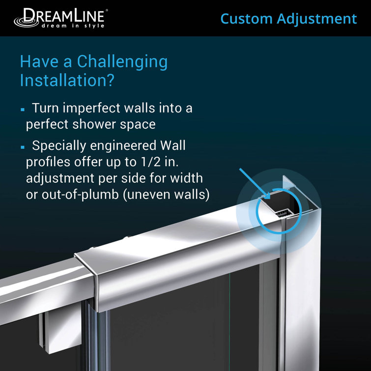 Flex Chrome Semi-Frameless Pivot Tub Door 56-60" W x 58" H
