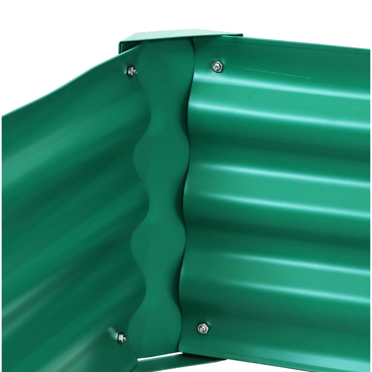 Hexagon Green Galvanized Steel Raised Garden Bed for Outdoor Plants