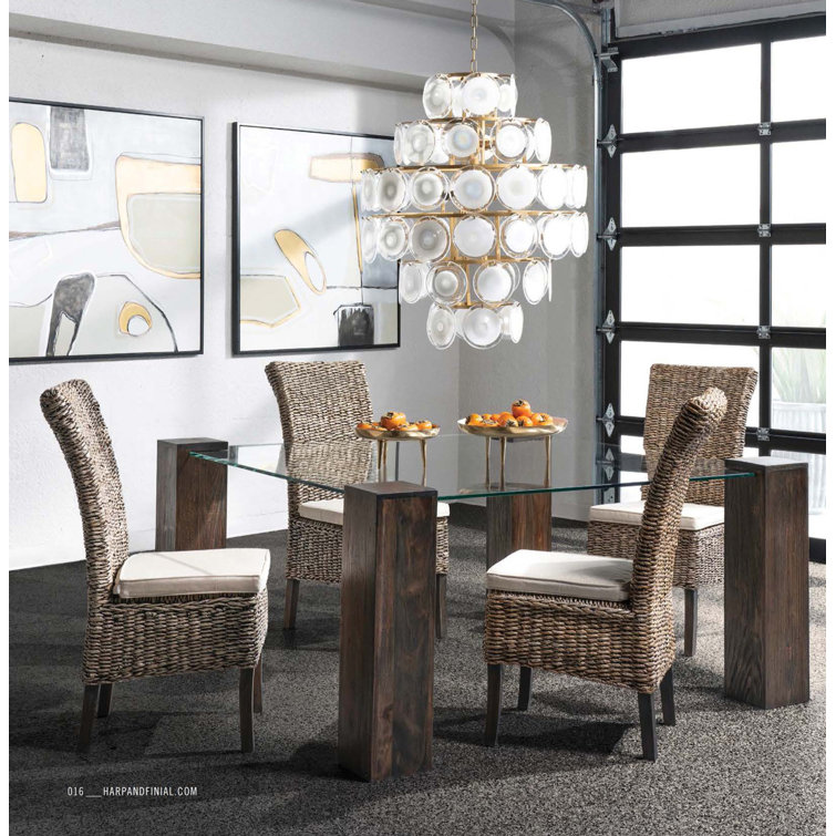 Gold and Crystal 16-Light Tiered Chandelier with Glass Discs