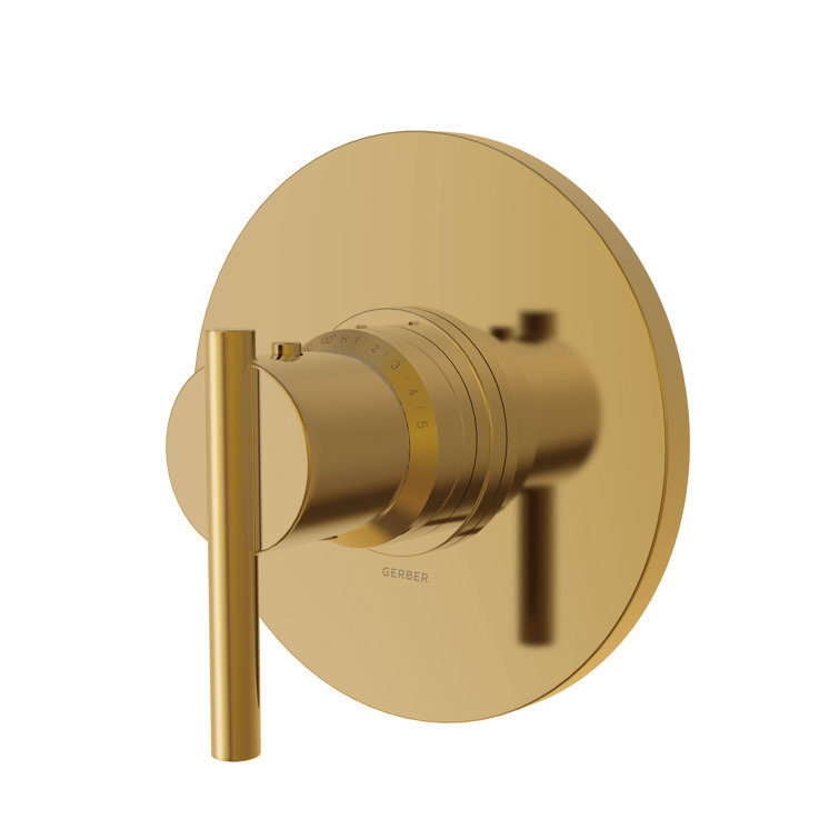 Brushed Bronze Lever Thermostatic Shower Faucet Trim Kit