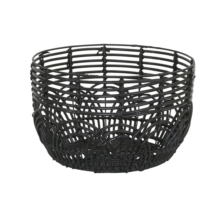 Black Round Resin Scallop Basket for Versatile Storage