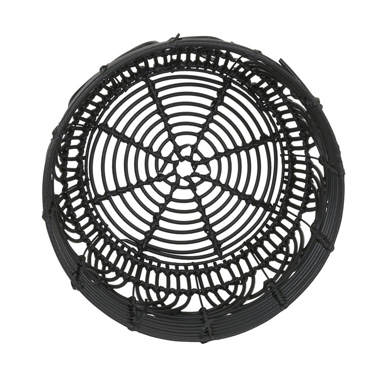 Black Round Resin Scallop Basket for Versatile Storage
