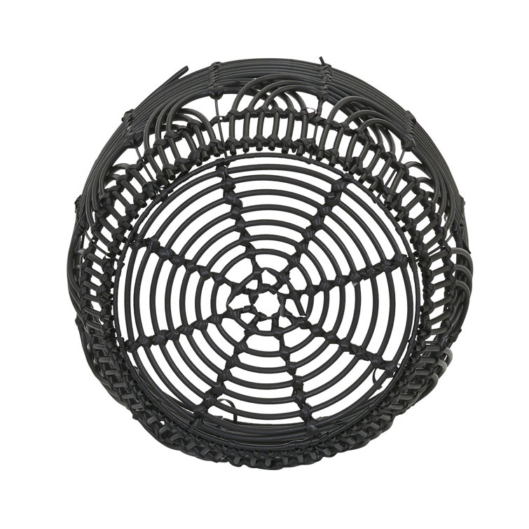 Black Round Resin Scallop Basket for Versatile Storage