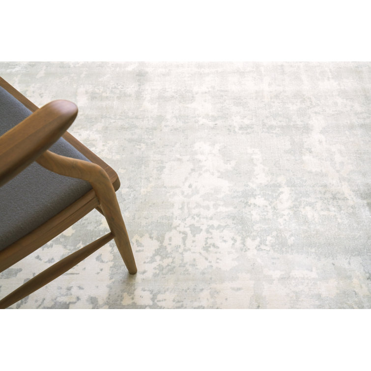 Gray Handmade 10' x 14' Viscose Area Rug
