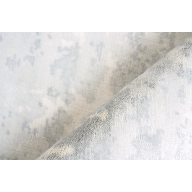 Gray Handmade 10' x 14' Viscose Area Rug