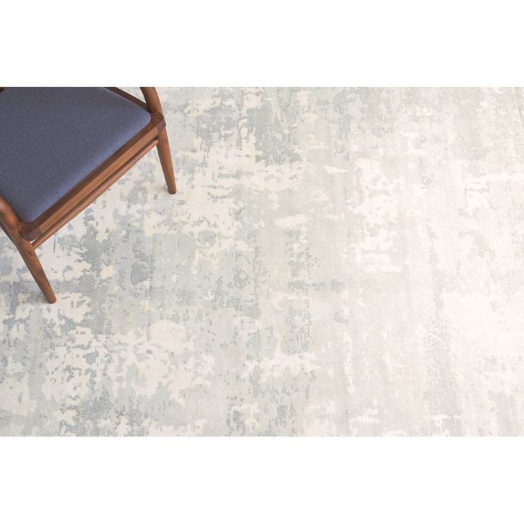Gray Handmade 10' x 14' Viscose Area Rug