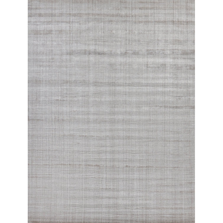 Robin Striped Light Khaki Wool and Viscose 6' x 9' Area Rug
