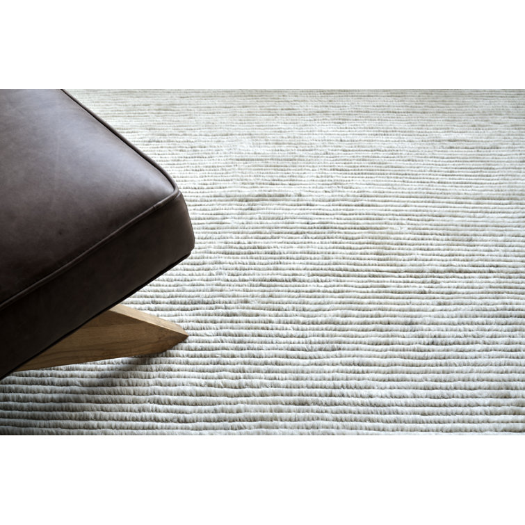 Ivory Hand-Knotted Wool Rectangular 8' x 10' Rug