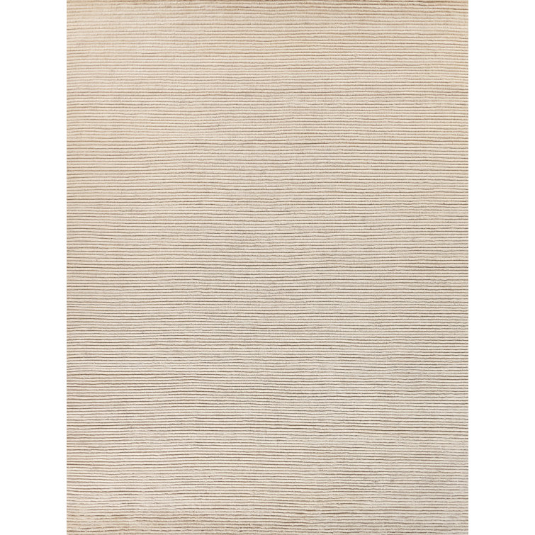 Ivory Hand-Knotted Wool Rectangular 8' x 10' Rug