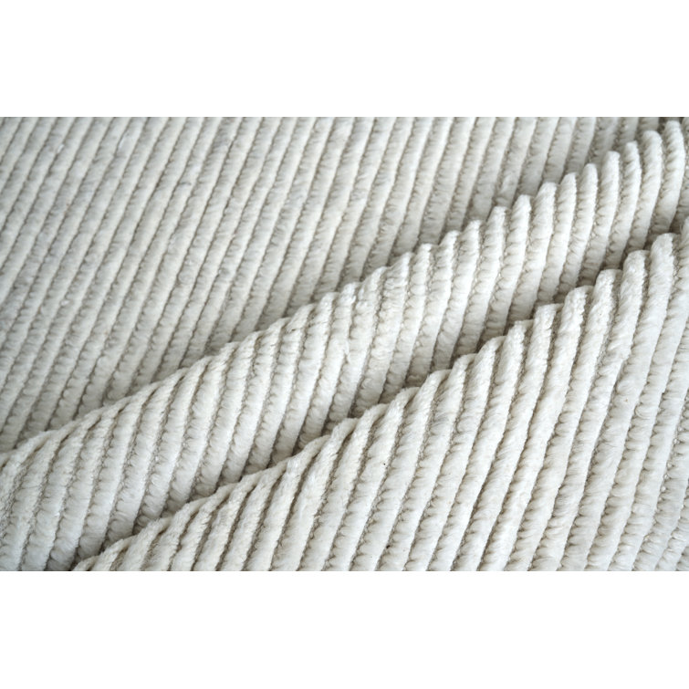 Ivory Hand-Knotted Wool Rectangular 8' x 10' Rug