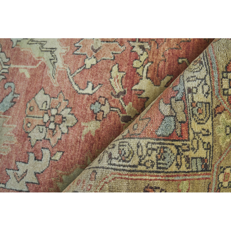 Hand-Knotted Rust and Gold Wool 8' x 10' Oriental Rug