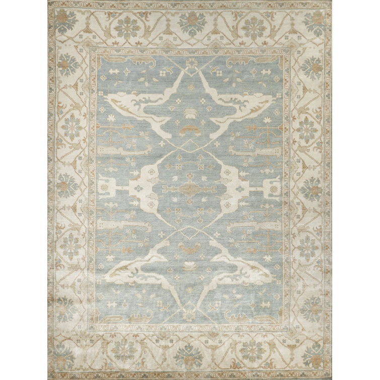 Ivory Oriental Elegance 6' x 9' Hand-Knotted Wool Area Rug