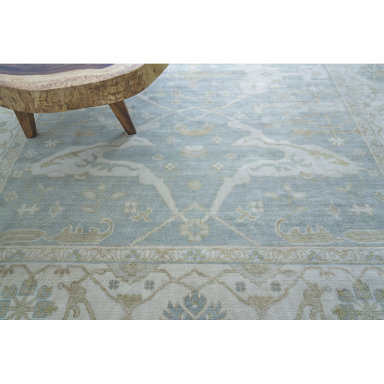 Ivory Oriental Elegance 6' x 9' Hand-Knotted Wool Area Rug