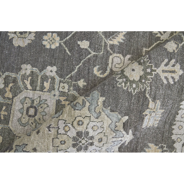 Midnight Charcoal Hand-Knotted Viscose and Cotton Area Rug 6' x 9'