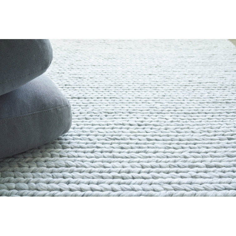Handmade Gray Braided Cotton and Synthetic 9' x 12' Rug