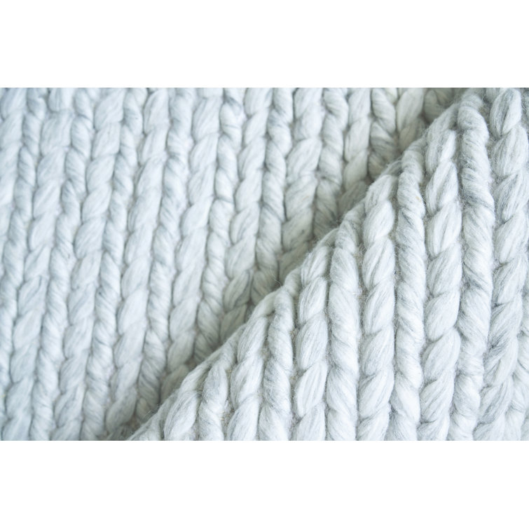 Handmade Gray Braided Cotton and Synthetic 9' x 12' Rug