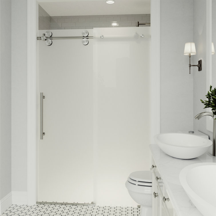 Elan 56-60" Frameless Frosted Glass Sliding Shower Door