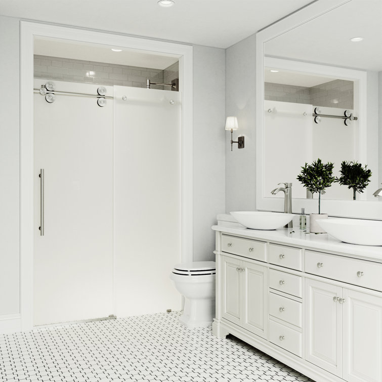 Elan 56-60" Frameless Frosted Glass Sliding Shower Door