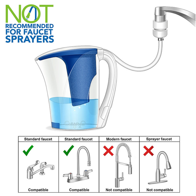 Clear 72 oz Blue and Clear Water Filter Pitcher