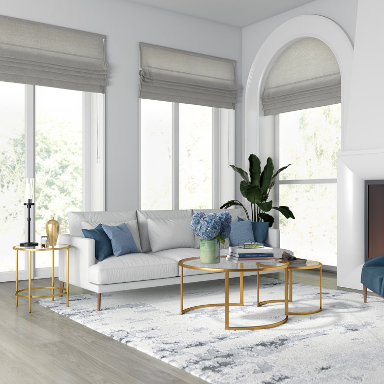Elysian Brass & Glass 36" Round Nested Coffee Table Set