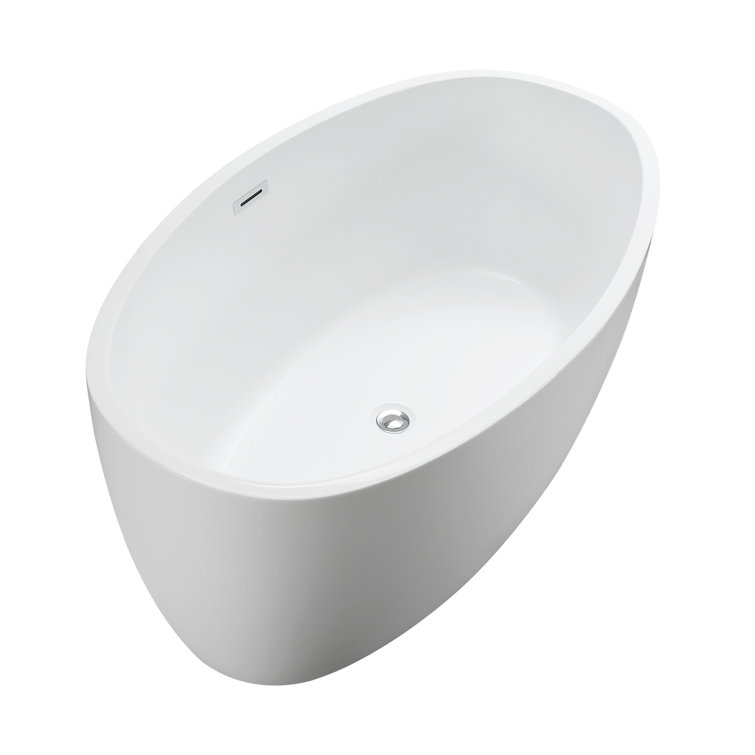 Jolie 55'' White Freestanding Acrylic Soaking Bathtub