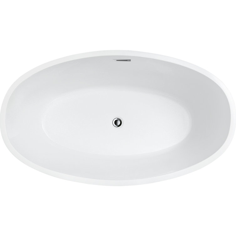 Jolie 55'' White Freestanding Acrylic Soaking Bathtub
