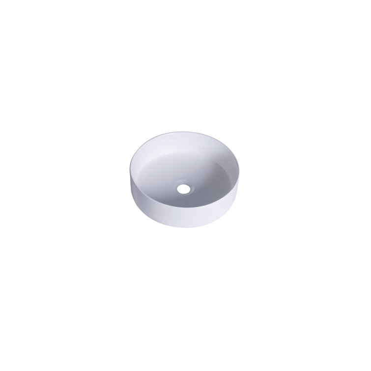 14'' Round White Ceramic Undermount Bathroom Sink
