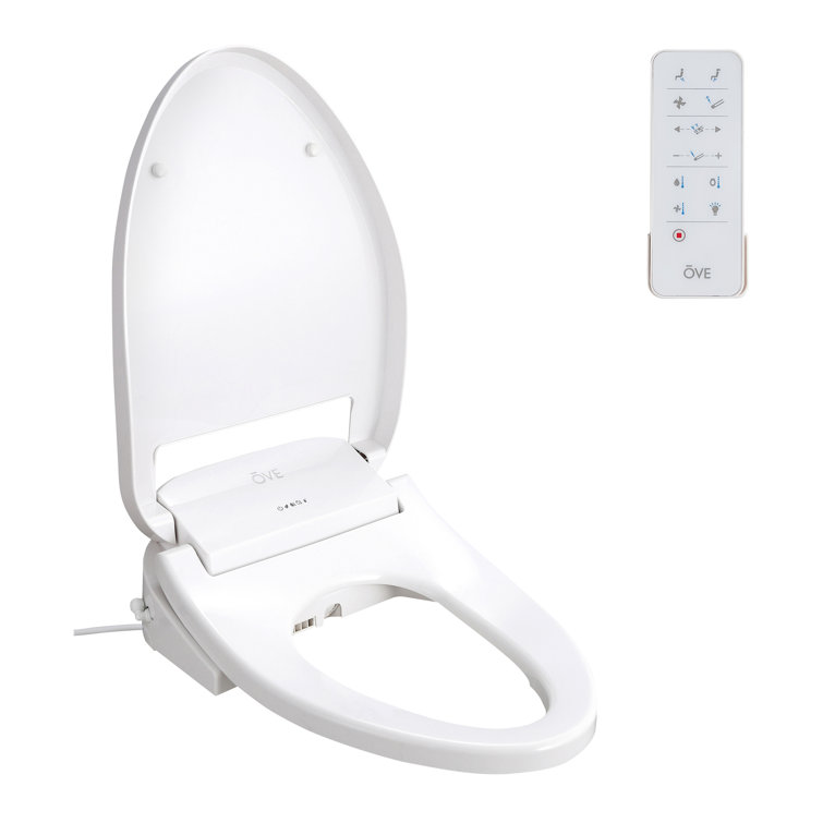 Calero White Electric Bidet Elongated Toilet Seat