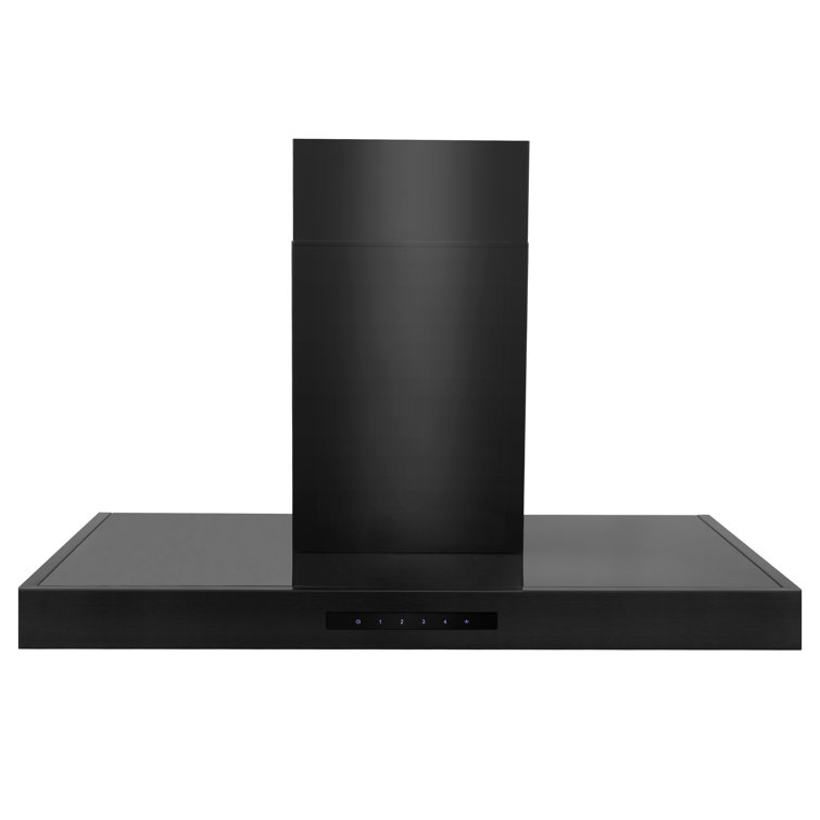36" Black Stainless Steel Convertible Wall Mount Range Hood