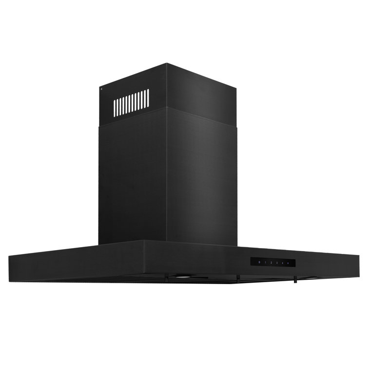 36" Black Stainless Steel Convertible Wall Mount Range Hood