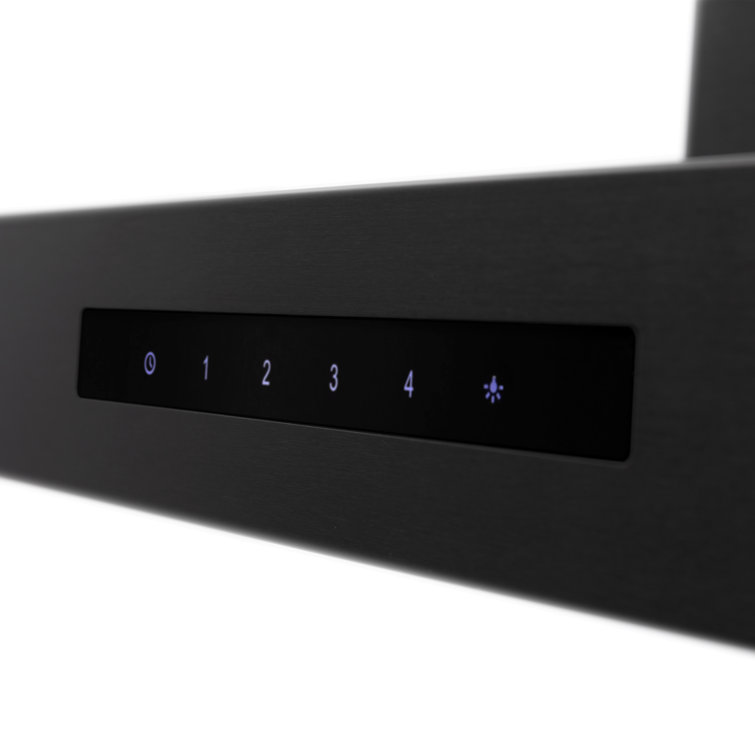 36" Black Stainless Steel Convertible Wall Mount Range Hood