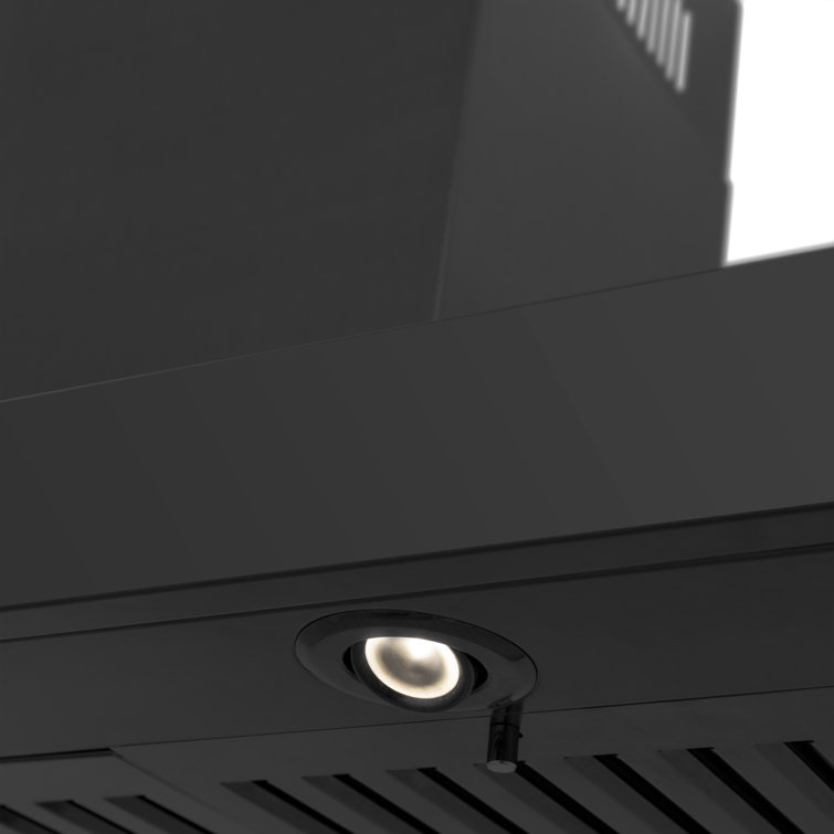 36" Black Stainless Steel Convertible Wall Mount Range Hood
