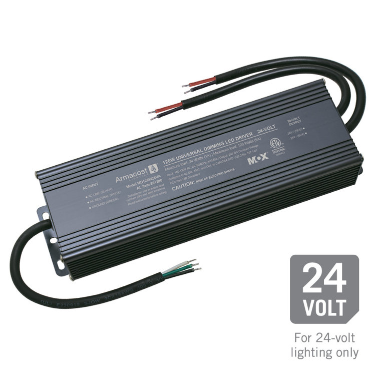 Black Universal Dimmable LED Driver 24V DC, 120W