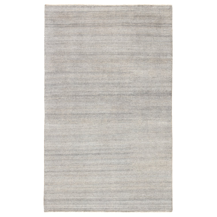 Hand-Knotted Gray Wool 6' x 9' Rectangular Rug