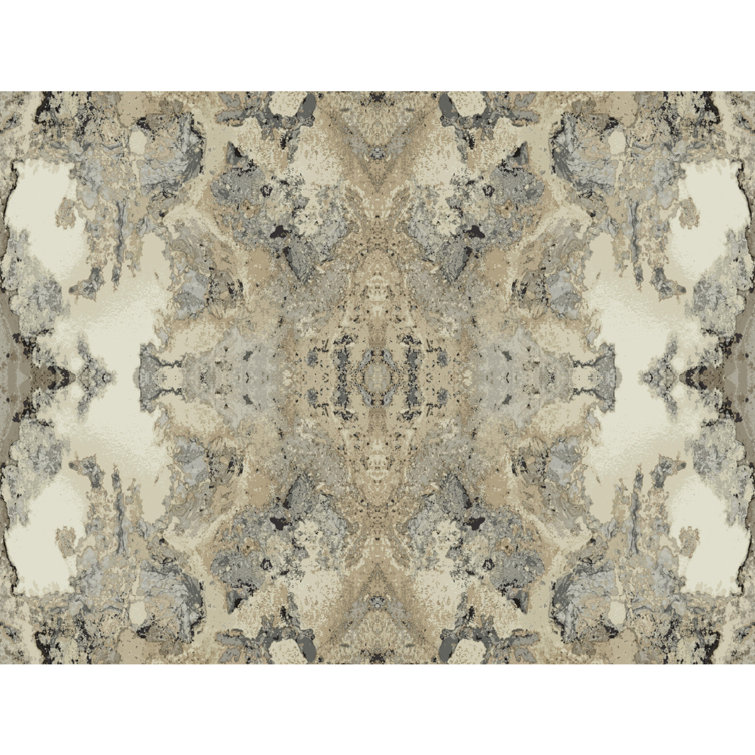 Ivory and Gray Medallion Peel and Stick Wallpaper