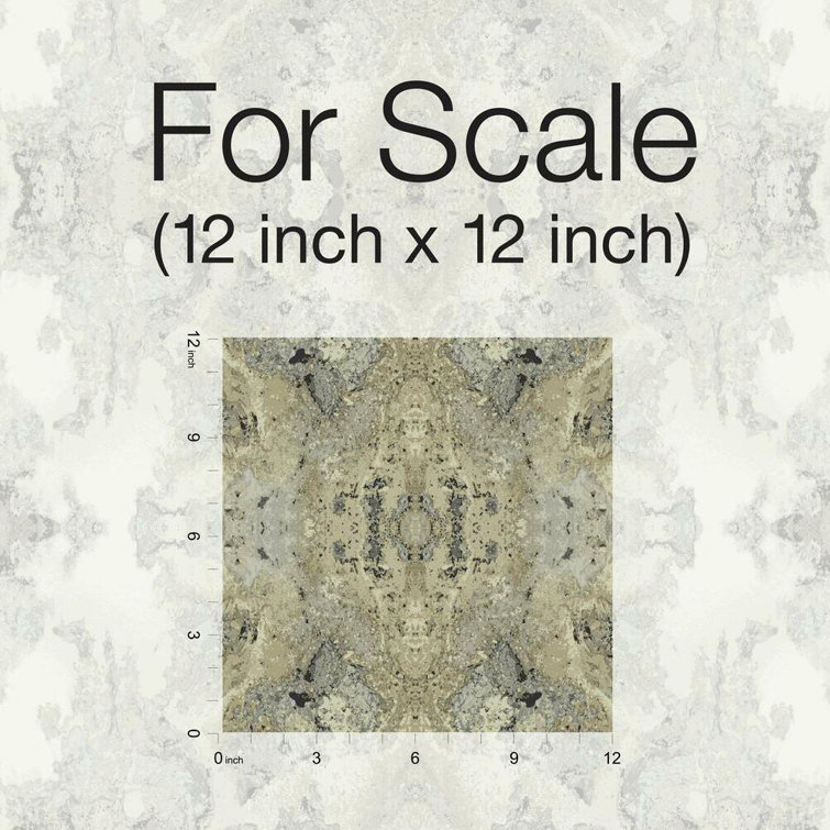 Ivory and Gray Medallion Peel and Stick Wallpaper