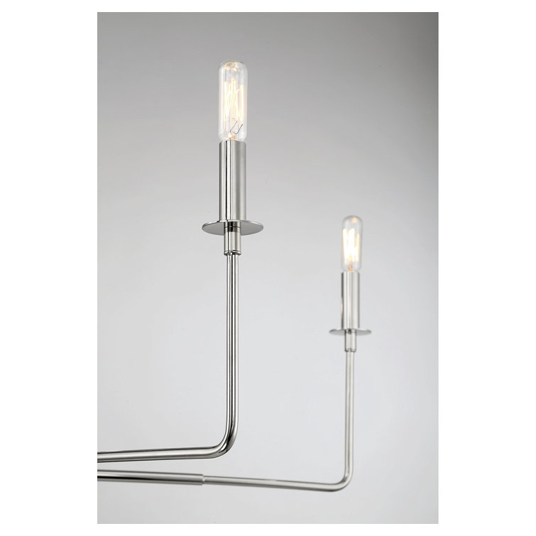 Polished Nickel 6-Light Dimmable Candle Chandelier