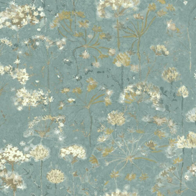 Blue Floral Self-Adhesive Removable Wallpaper Roll