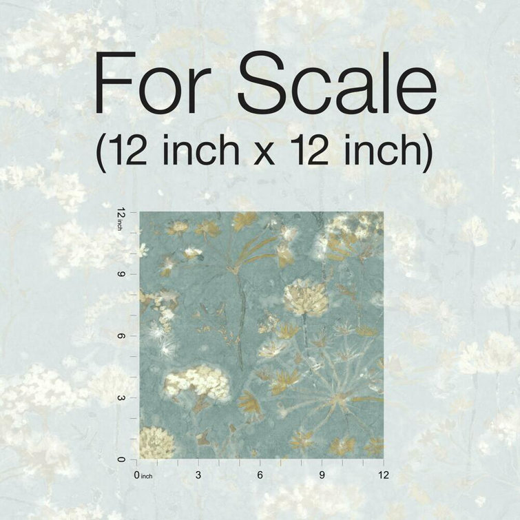 Blue Floral Self-Adhesive Removable Wallpaper Roll