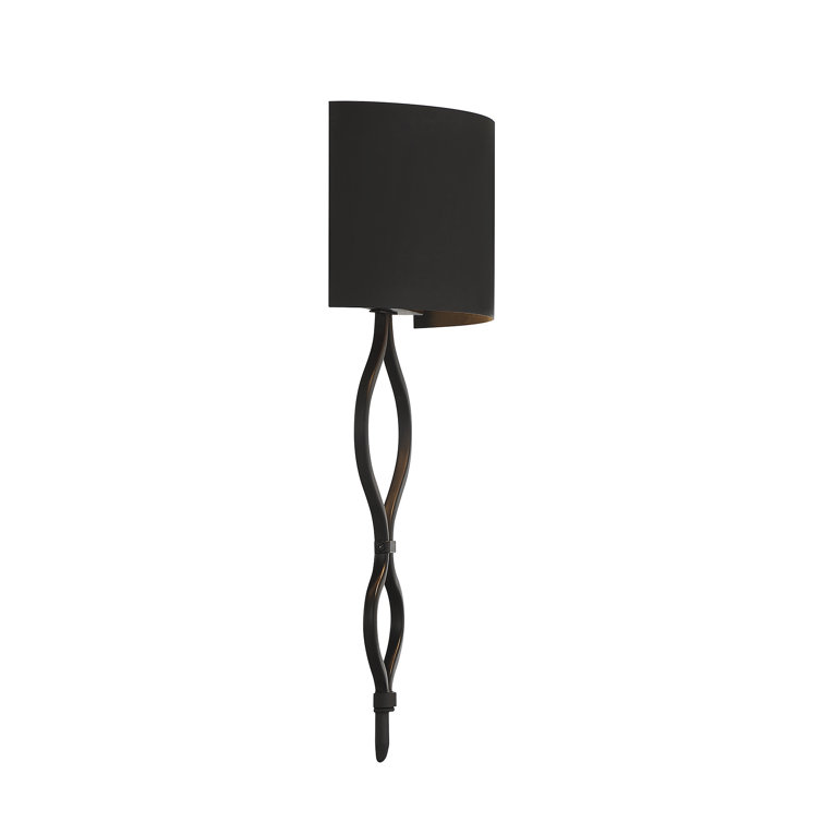 Matte Black Curved Metal LED Wall Sconce