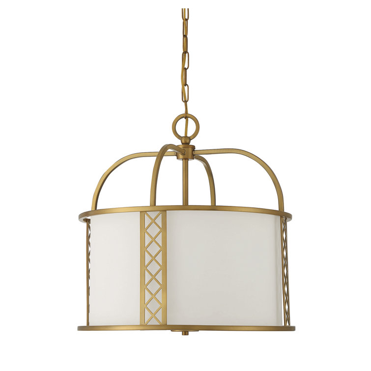 Rockford Warm Brass 3-Light Drum Pendant