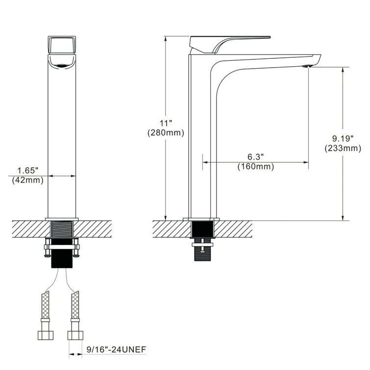 Matte Black High-Arc Brass Bathroom Faucet