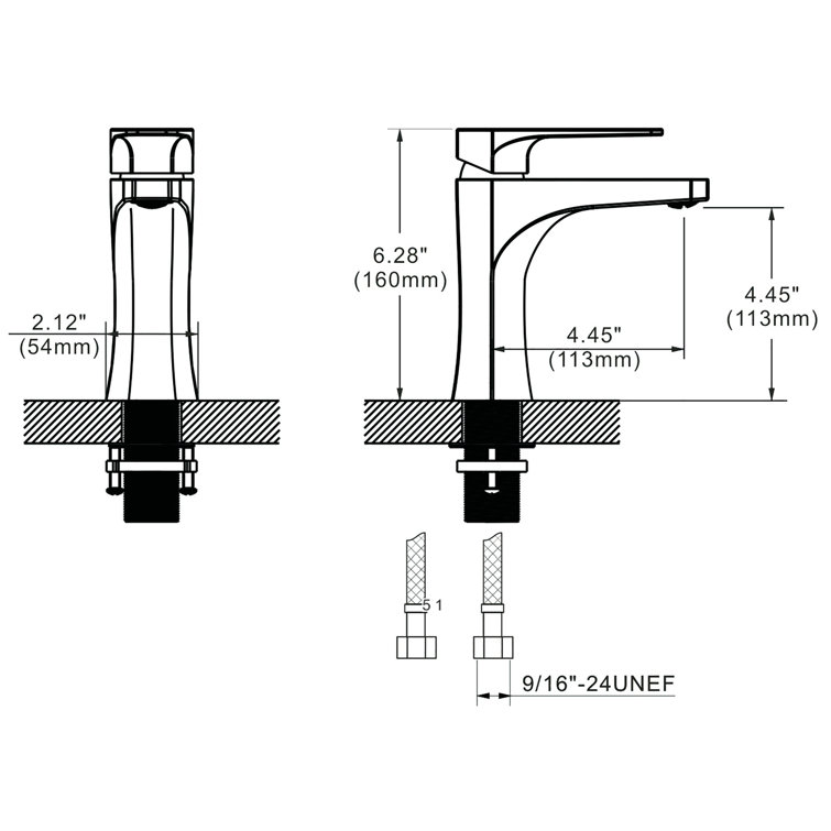 Brushed Gun Black Single Handle Modern Bathroom Faucet