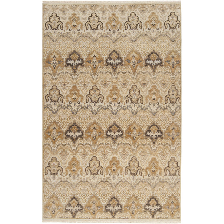Cambridge Hand-Knotted Wool Rectangular Rug in Gray - 5'6" x 8'6"