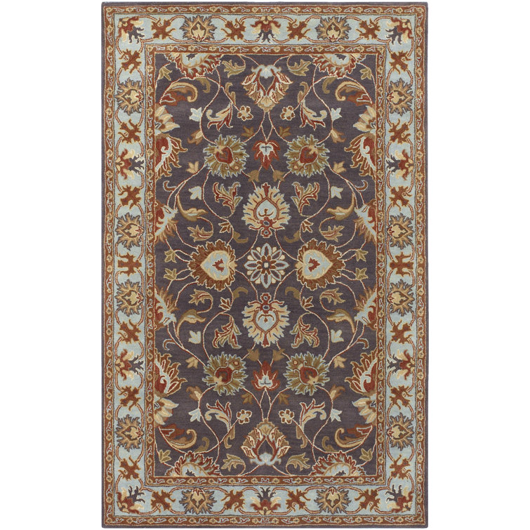 Handmade Tufted Gray Wool Area Rug, 7'6" x 9'6"