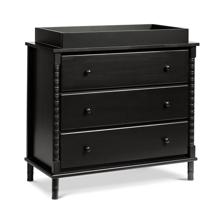 Jenny Lind Ebony Black Spindle 3-Drawer Nursery Dresser