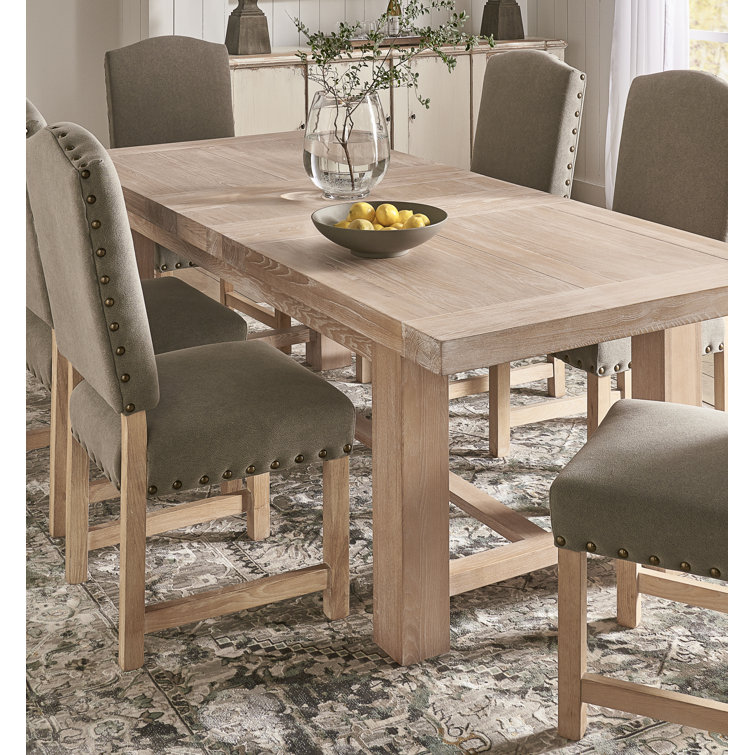 Contemporary Extendable Oak Dining Table for Six