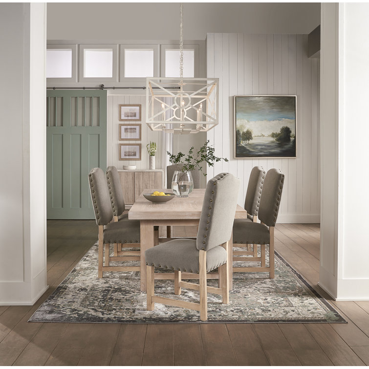 Contemporary Extendable Oak Dining Table for Six