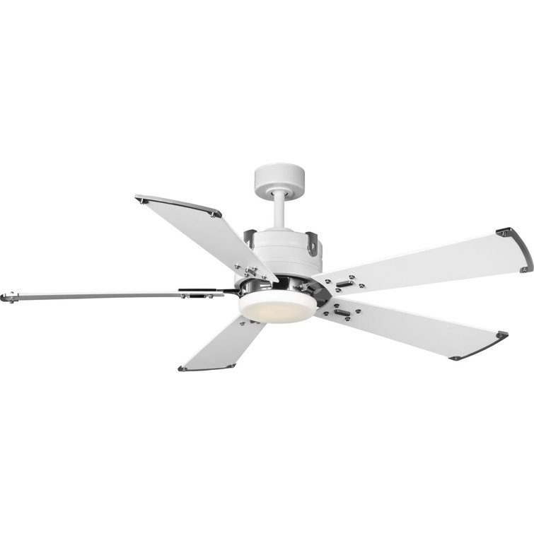 Satin White 56'' Smart Ceiling Fan with LED Light and Remote