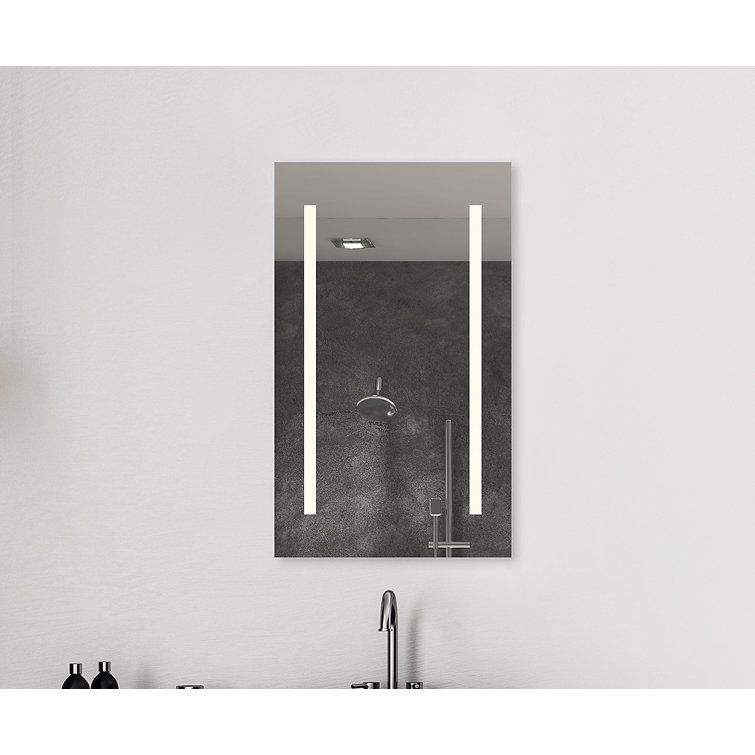 Sleek 30" Modern Black Framed Medicine Cabinet with LED Lighting